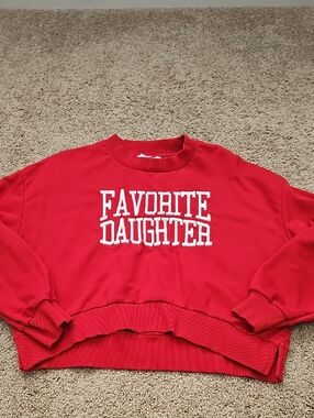 Red "Favorite Daughter" Crewneck Sweatshirt